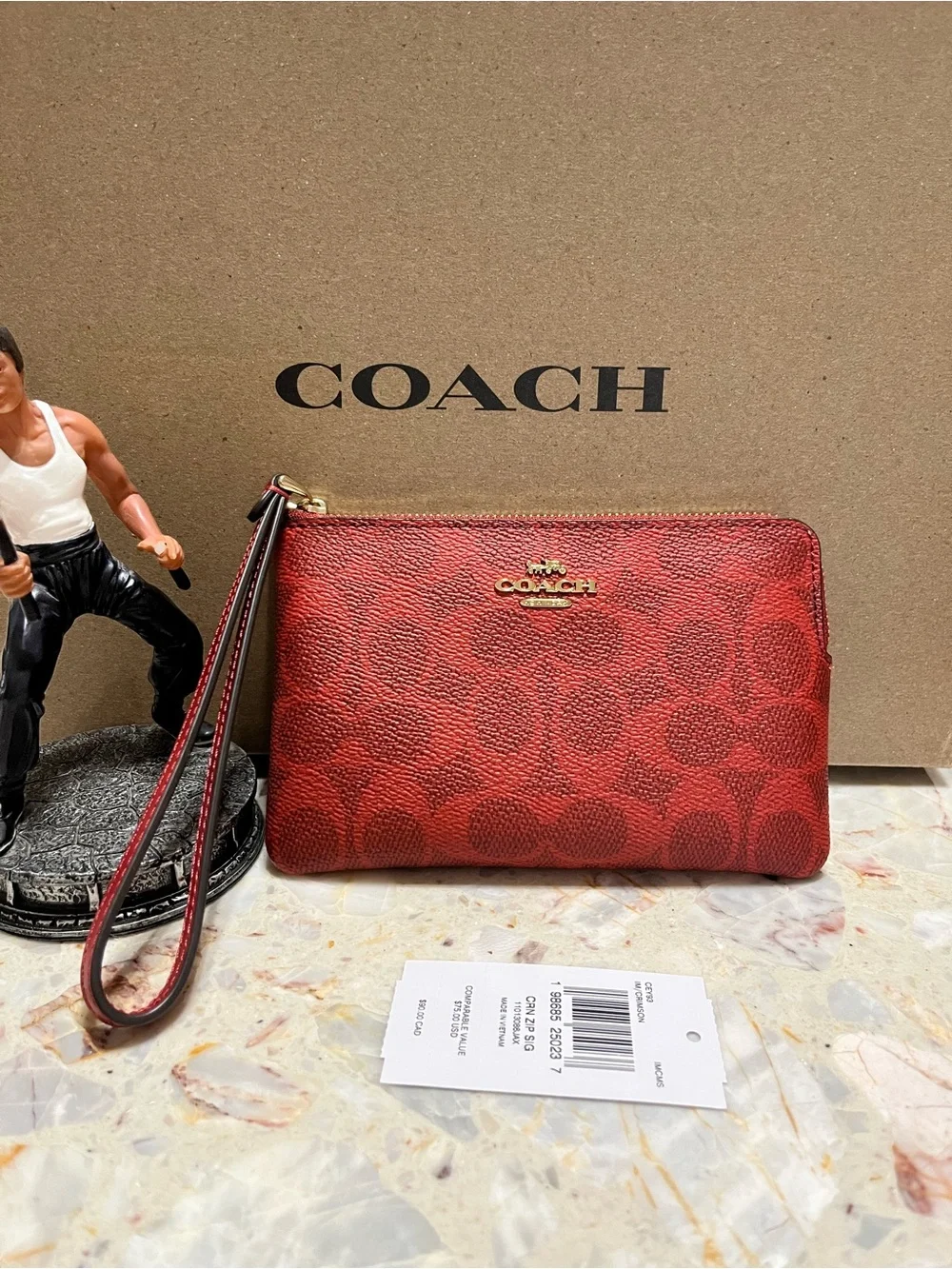 NWT Coach Signature Corner Zip Wristlet limited edition